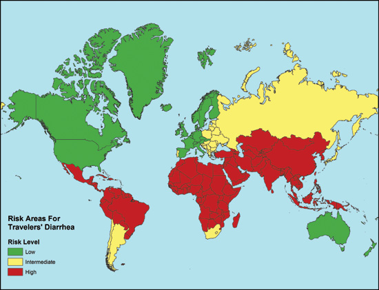 travelers-diarrhea-risk-map