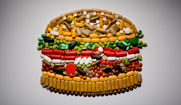 Burger made out of pills