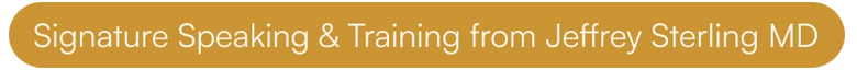 Gold oval badge: Signature Speaking and Training